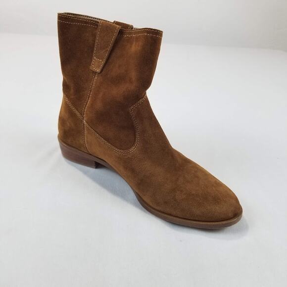 Rebecca Minkoff Boots Womens 7.5 Brown Suede Ankle Western Pull On Low Heel - Picture 3 of 10